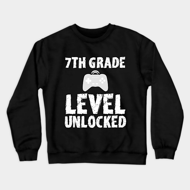 7th Grade Level Unlocked Crewneck Sweatshirt by mareescatharsis